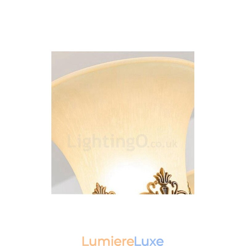 Lustre en métal intégré à 6 lumières de style rustique
