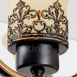 Lustre en métal intégré à 8 lumières de style rustique