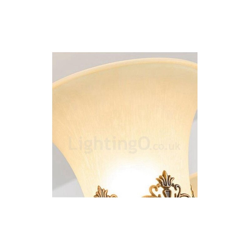Lustre en métal intégré à 8 lumières de style rustique