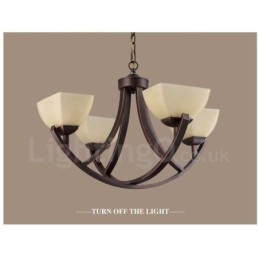 Lustre en métal intégré à 4 lumières de style rustique
