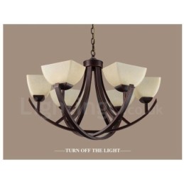 Lustre en métal intégré à 6 lumières de style rustique