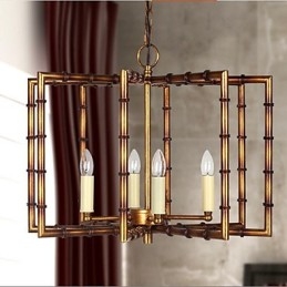 Lustre en fer et cuivre antique simple de style campagnard américain Lustre créatif