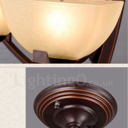 Lustre en métal intégré à 8 lumières de style rustique