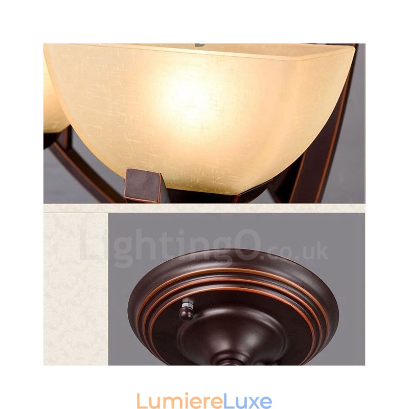 Lustre en métal intégré à 8 lumières de style rustique