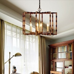 Lustre en fer et cuivre antique simple de style campagnard américain Lustre créatif