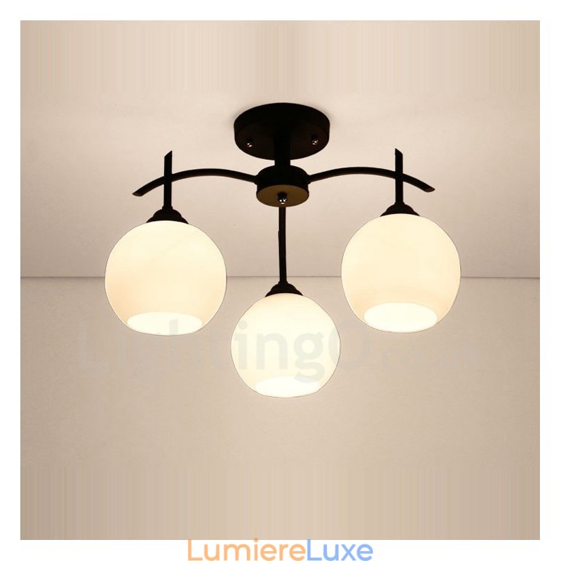 Lustre intégré classique traditionnel à 3 lumières