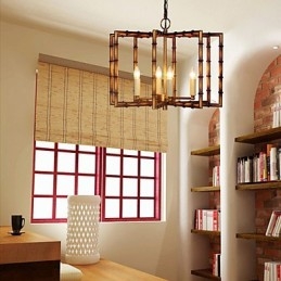 Lustre en fer et cuivre antique simple de style campagnard américain Lustre créatif