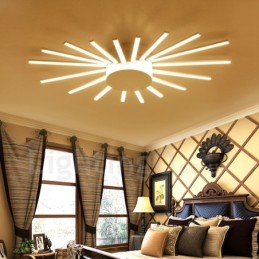 Lustre en métal intégré contemporain moderne à 18 lumières