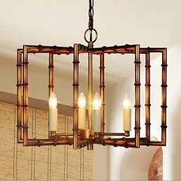 Lustre en fer et cuivre antique simple de style campagnard américain Lustre créatif