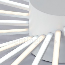 Lustre moderne contemporain intégré en métal à 28 lumières