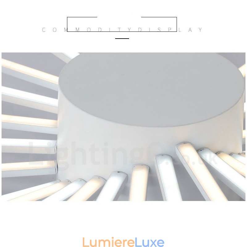 Lustre moderne contemporain intégré en métal à 28 lumières