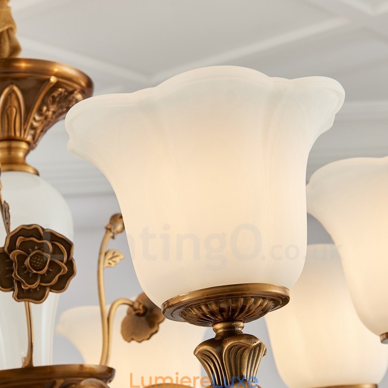 Lustre de luxe traditionnel classique en métal intégré à 8 lumières