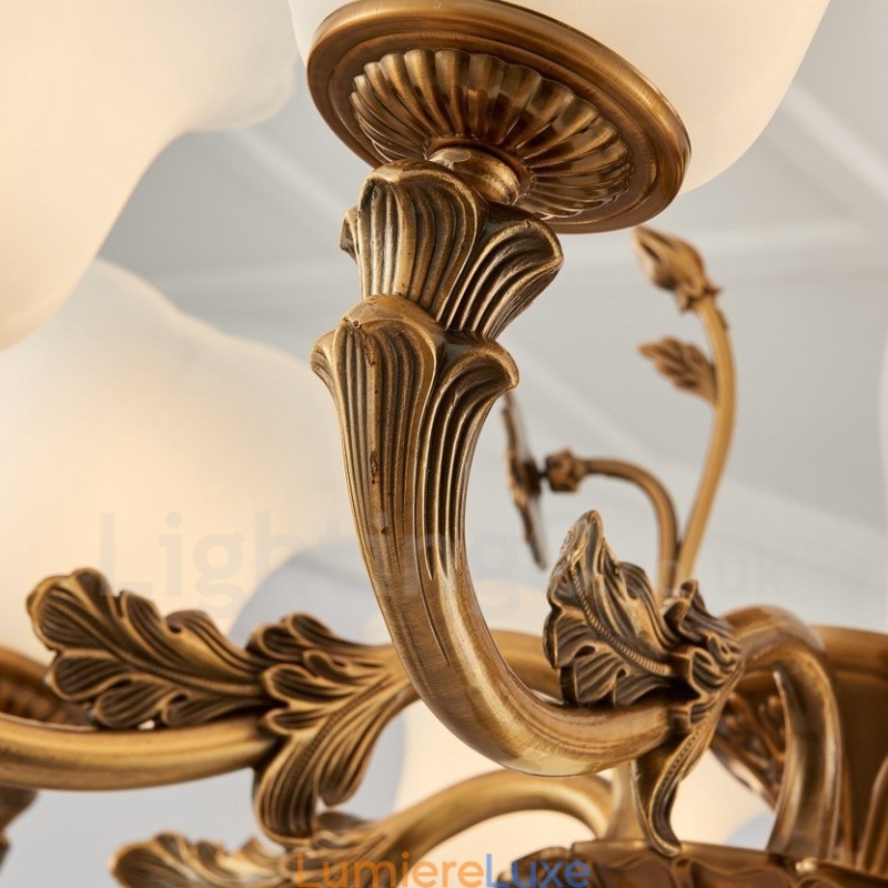 Lustre de luxe traditionnel classique en métal intégré à 8 lumières