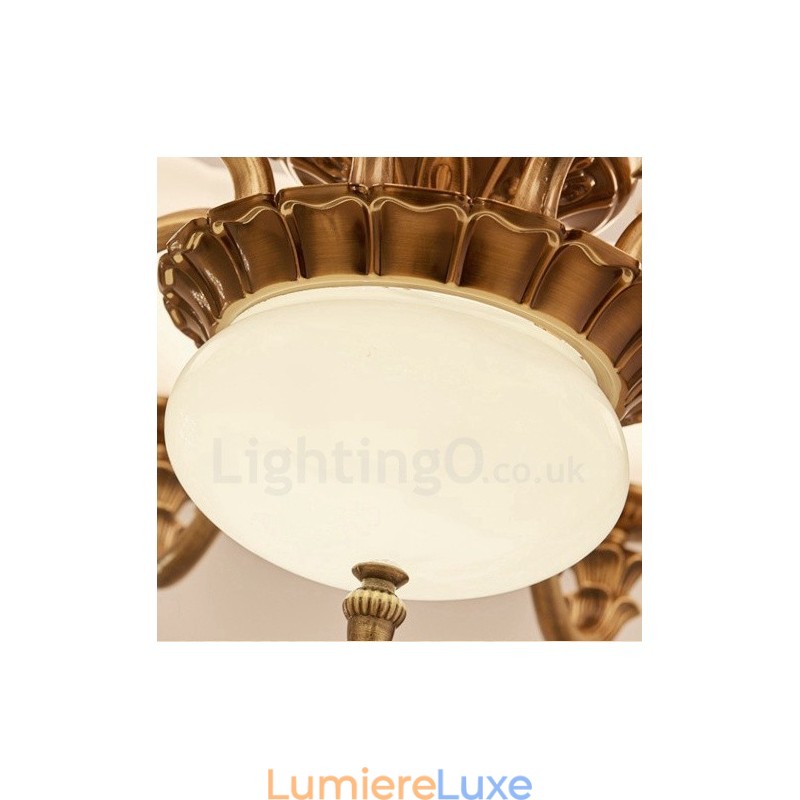 Lustre de luxe traditionnel classique en métal intégré à 8 lumières