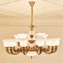 Lustre de luxe traditionnel classique en métal intégré à 15 lumières