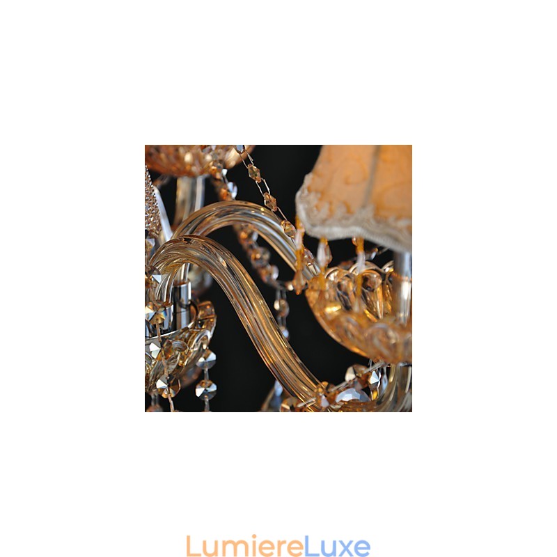 Lustre en cristal traditionnel classique en verre à 6 lumières