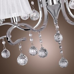 Lustre moderne contemporain en cristal électroplaqué