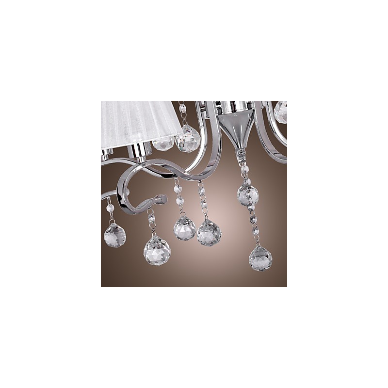 Lustre moderne contemporain en cristal électroplaqué