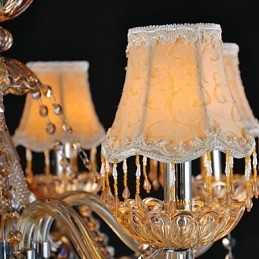 Lustre en cristal traditionnel classique en verre à 6 lumières