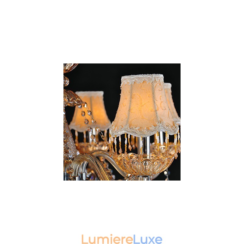 Lustre en cristal traditionnel classique en verre à 6 lumières