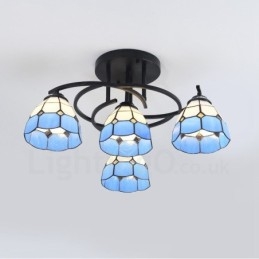 Lustre intégré de style méditerranéen à 4 lumières
