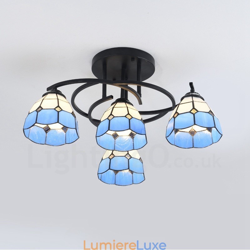 Lustre intégré de style méditerranéen à 4 lumières