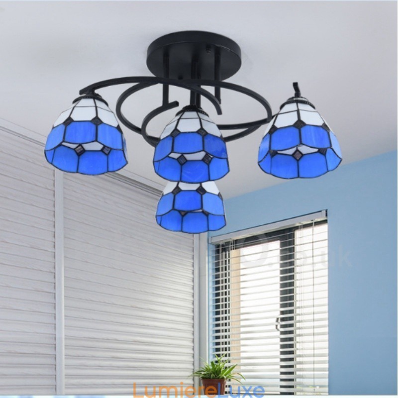Lustre intégré de style méditerranéen à 4 lumières