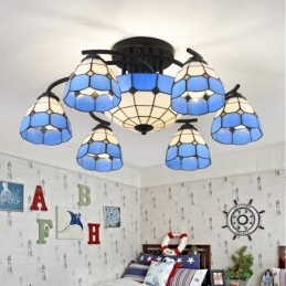 Lustre intégré de style méditerranéen à 9 lumières
