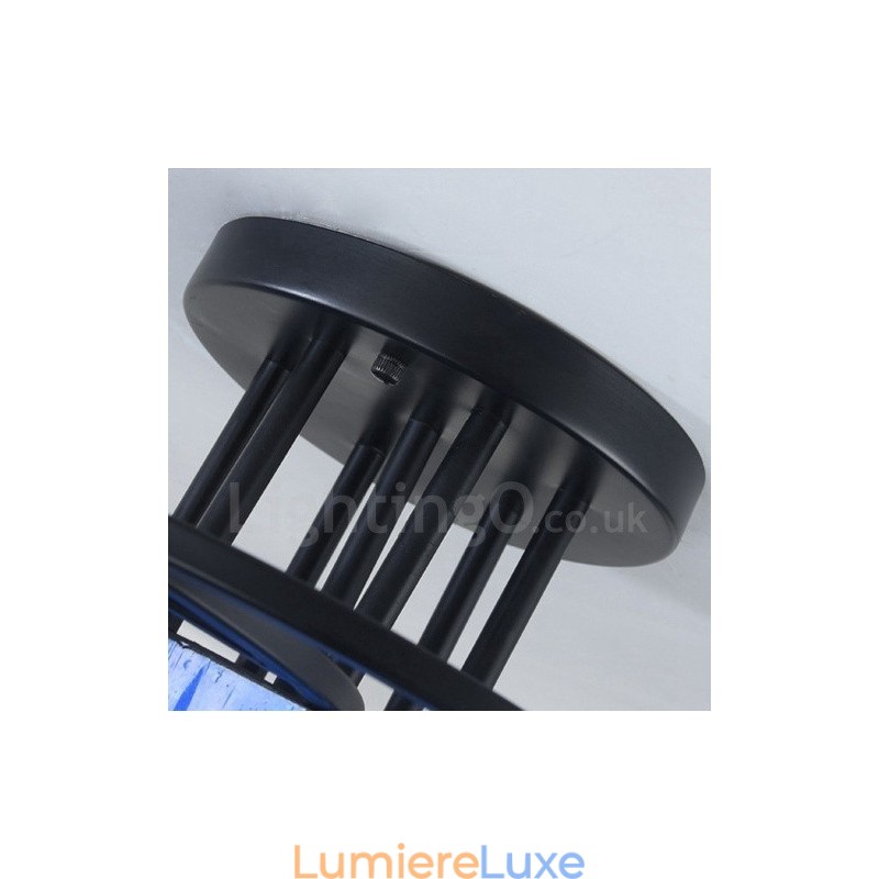 Lustre intégré de style méditerranéen à 9 lumières