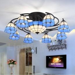 Lustre intégré de style méditerranéen à 11 lumières