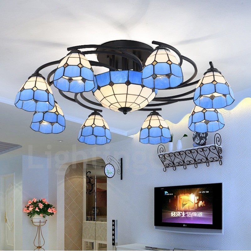 Lustre intégré de style méditerranéen à 11 lumières