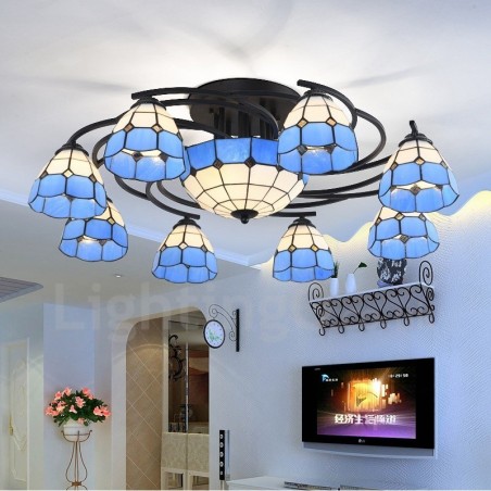 Lustre intégré de style méditerranéen à 11 lumières Lustre intégré de style méditerranéen à 11 lumières