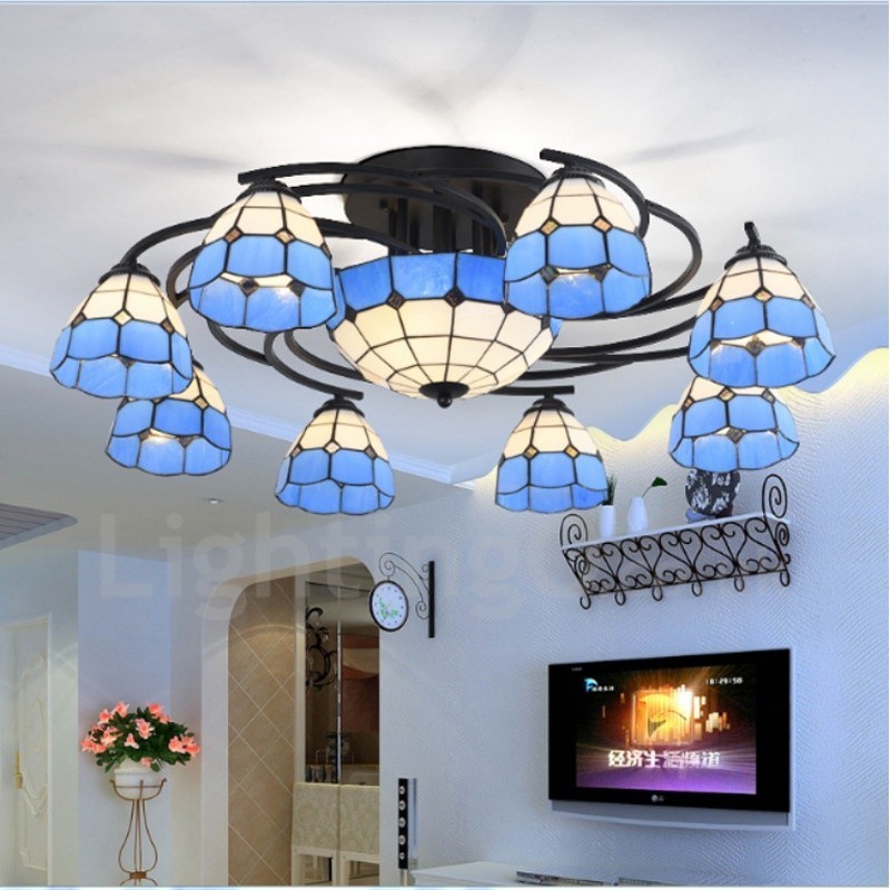 Lustre intégré de style méditerranéen à 11 lumières