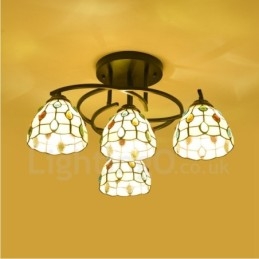 Lustre intégré de style méditerranéen à 4 lumières