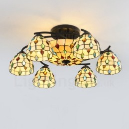 Lustre intégré de style méditerranéen à 9 lumières