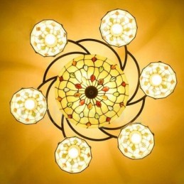 Lustre intégré de style méditerranéen à 9 lumières