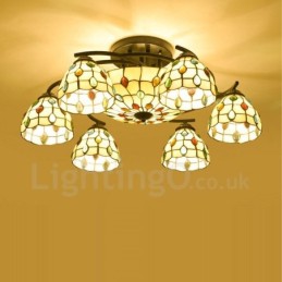 Lustre intégré de style méditerranéen à 9 lumières