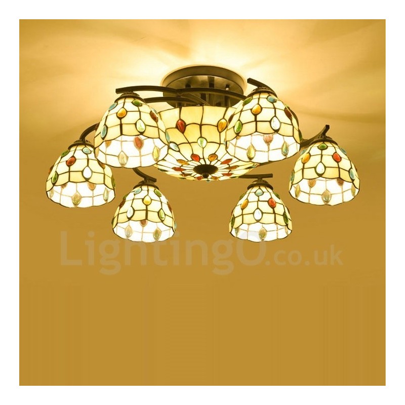 Lustre intégré de style méditerranéen à 9 lumières