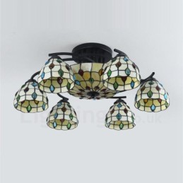Lustre intégré de style méditerranéen à 9 lumières