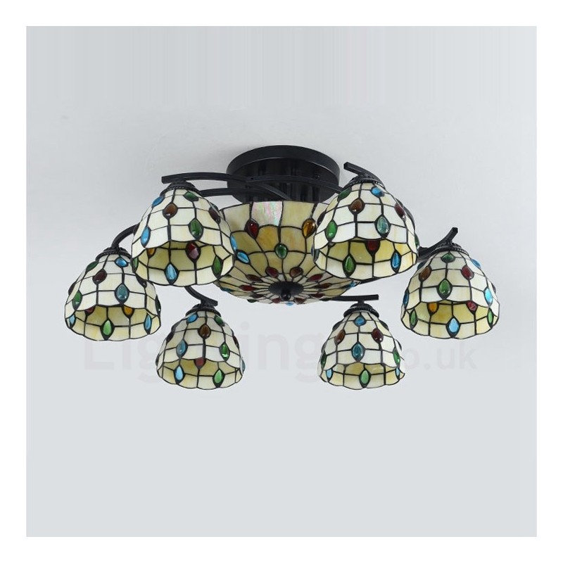 Lustre intégré de style méditerranéen à 9 lumières