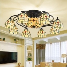 Lustre intégré de style méditerranéen à 11 lumières