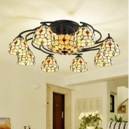 Lustre intégré de style méditerranéen à 11 lumières