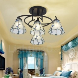 Lustre de salle de bain intégré en métal de style méditerranéen à 4 lumières