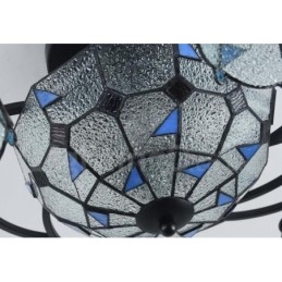 Lustre de salle de bain intégré en métal de style méditerranéen à 9 lumières