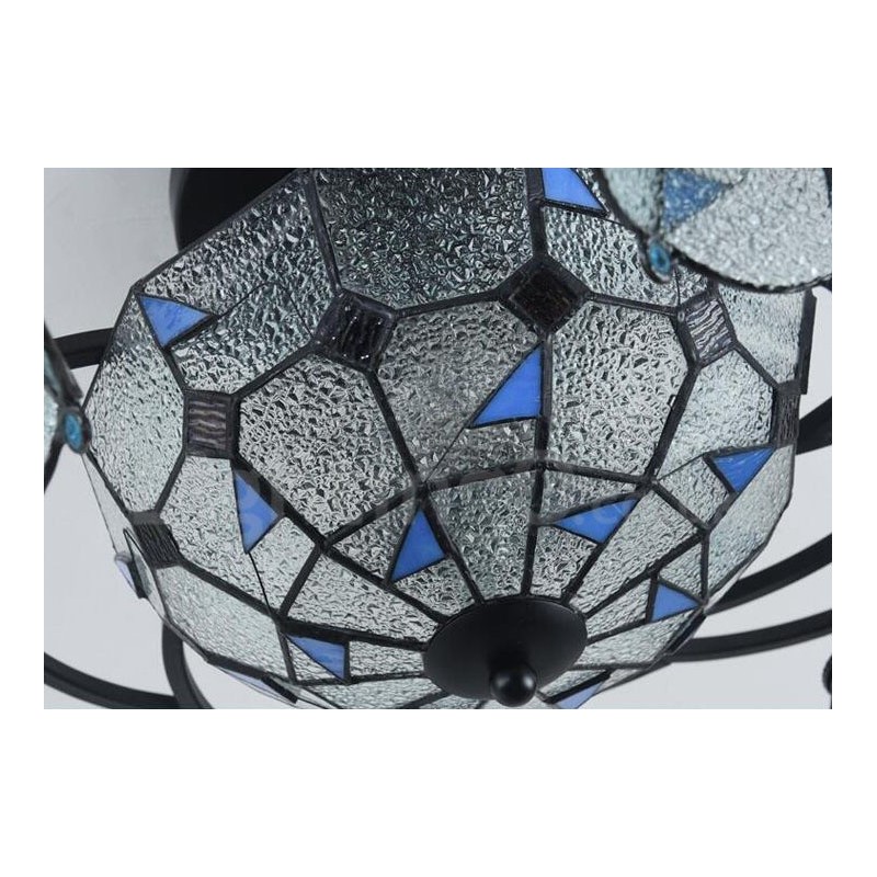 Lustre de salle de bain intégré en métal de style méditerranéen à 11 lumières