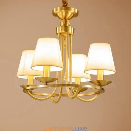 Lustre rustique à 4 lumières en métal et cuivre intégré Lustre rustique à 4 lumières en métal et cuivre intégré