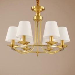 Lustre rustique à 6 lumières en métal et cuivre intégré