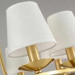 Lustre rustique à 6 lumières en métal et cuivre intégré