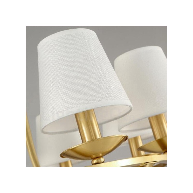Lustre rustique à 6 lumières en métal et cuivre intégré