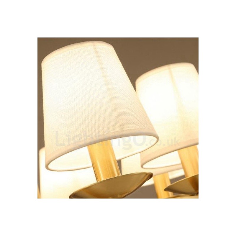 Lustre rustique à 6 lumières en métal et cuivre intégré